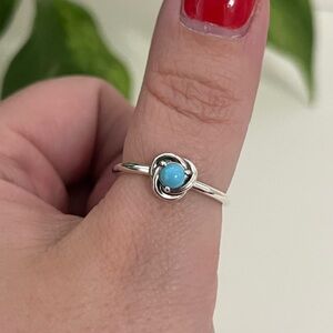 NWT Pandora December Turquoise Blue Eternity Circle Ring